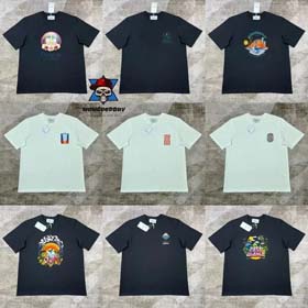 Casablanca   Printed loose men's and women's short-sleeved T-shirt-2017  